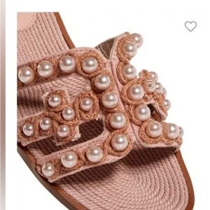 Sam Edelman Bay Pearl Sandals, Raffia Pearl detail. 
Size 9.5 Orig price $140+